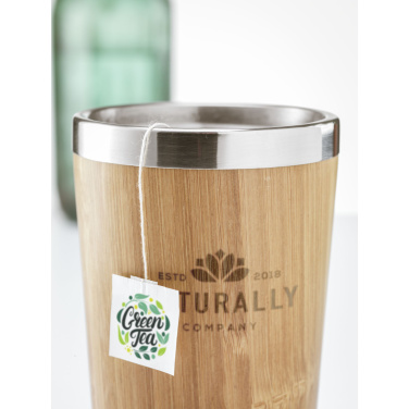 Logo trade corporate gifts picture of: Tokyo 450 ml bamboo thermo cup