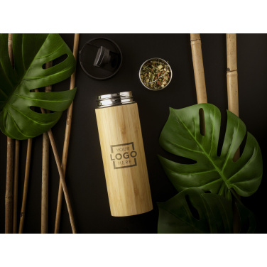 Logo trade promotional giveaways image of: Sakura 360 ml bamboo thermo bottle/thermo cup