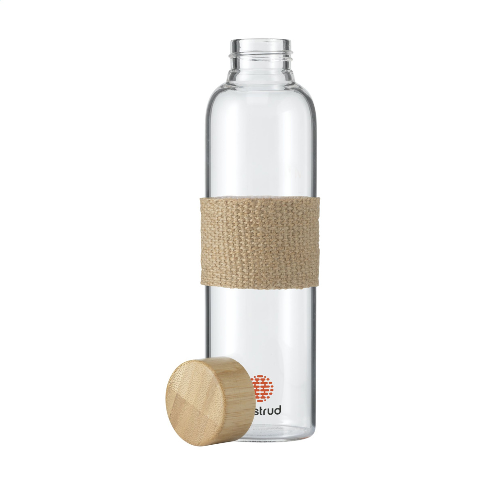 Logotrade corporate gift picture of: Senga Glass Bamboo 500 ml drinking bottle