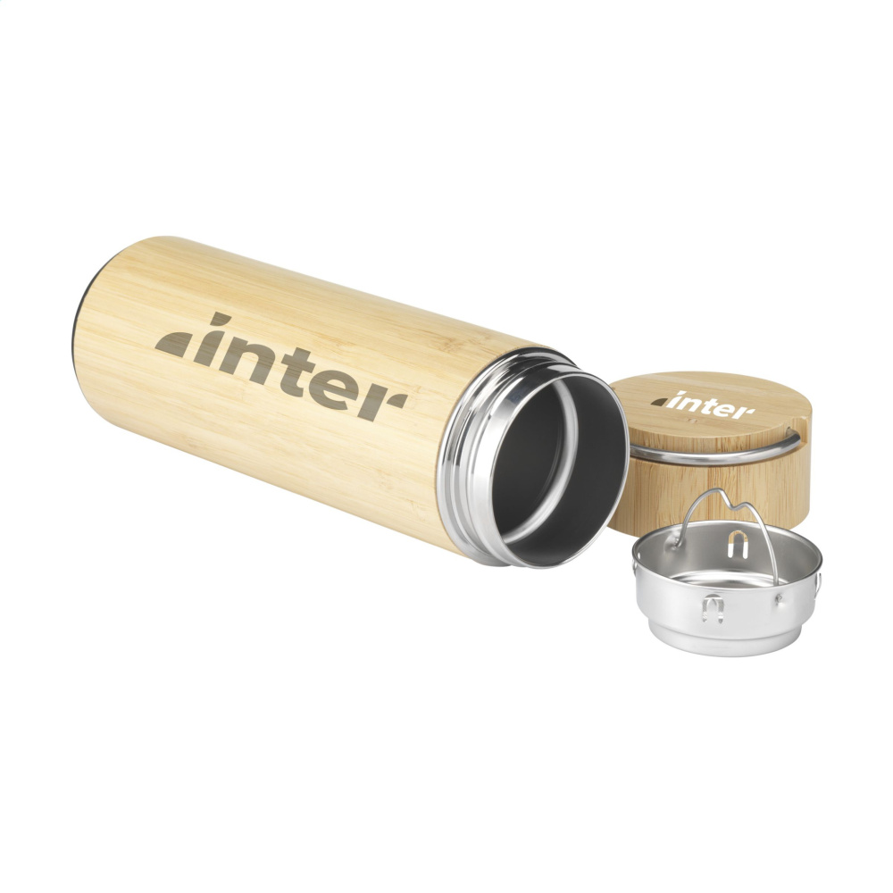 Logo trade advertising products picture of: Nikko 330 ml bamboo thermo bottle/thermo cup