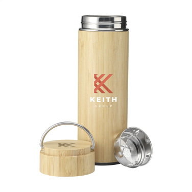 Logo trade promotional products picture of: Nikko 330 ml bamboo thermo bottle/thermo cup