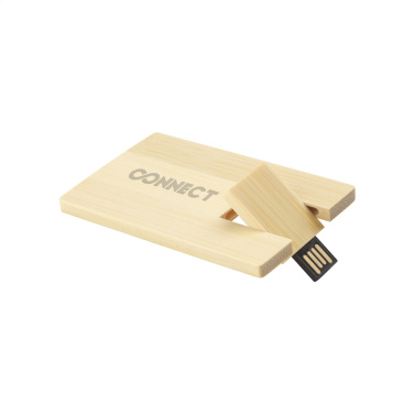 Logo trade advertising products image of: CreditCard USB Bamboo 8 GB