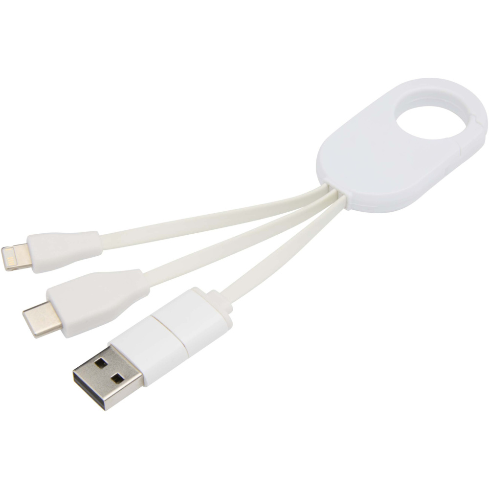 Logo trade corporate gift photo of: Troop 4-in-1 recycled plastic charging cable