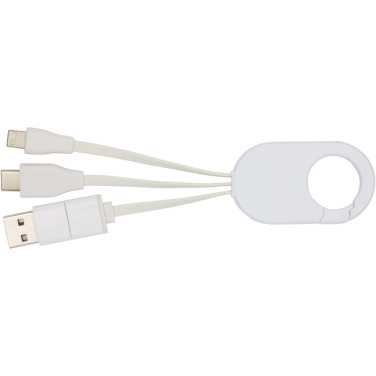 Logo trade promotional products image of: Troop 4-in-1 recycled plastic charging cable