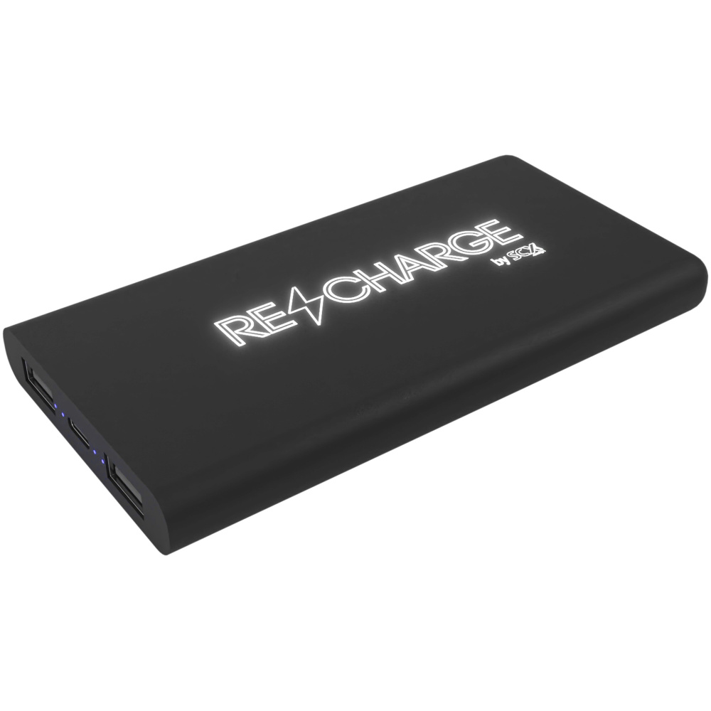 Logo trade promotional gift photo of: SCX.design P40 10.000 mAh light-up wireless rubber power bank