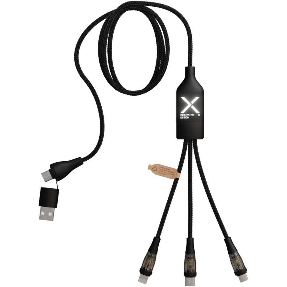 Logo trade business gifts image of: SCX.design C50 5-in-1 fast charging 100W/5A cable with digital display