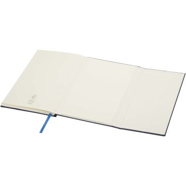 Logo trade promotional giveaway photo of: Alejandra A5 recycled plastic hard cover notebook