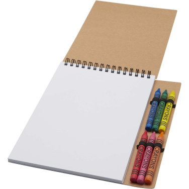 Logo trade promotional gift photo of: Doodle A5 spiral soft cover notebook and crayon set