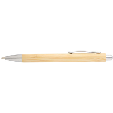 Logotrade promotional gift image of: Oblys bamboo ballpoint pen and mechanical pencil set (black ink)