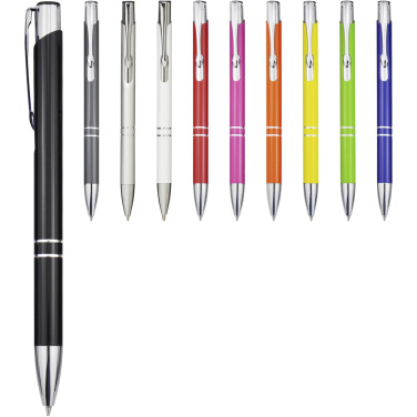 Logo trade advertising products image of: Moneta recycled aluminium ballpoint pen (blue ink)
