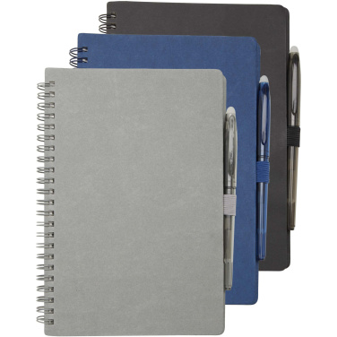 Logo trade promotional product photo of: Slate reusable soft cover notebook and pen set (black ink)