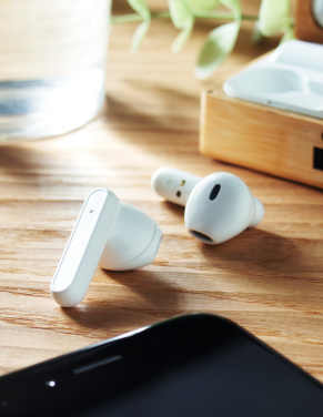 Logotrade promotional products photo of: TWS earbuds in bamboo case