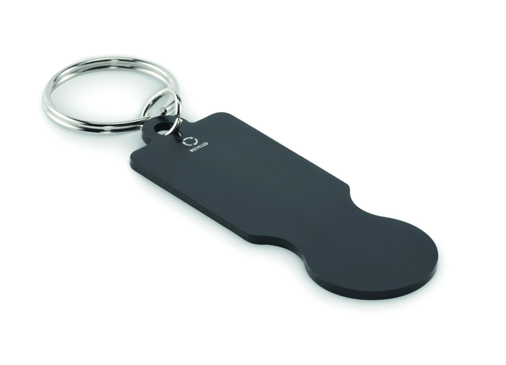 Logo trade promotional gift photo of: Key ring with trolley token