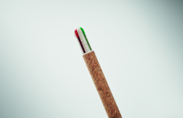 Logotrade promotional giveaway image of: Cork 4-colour ink ball pen