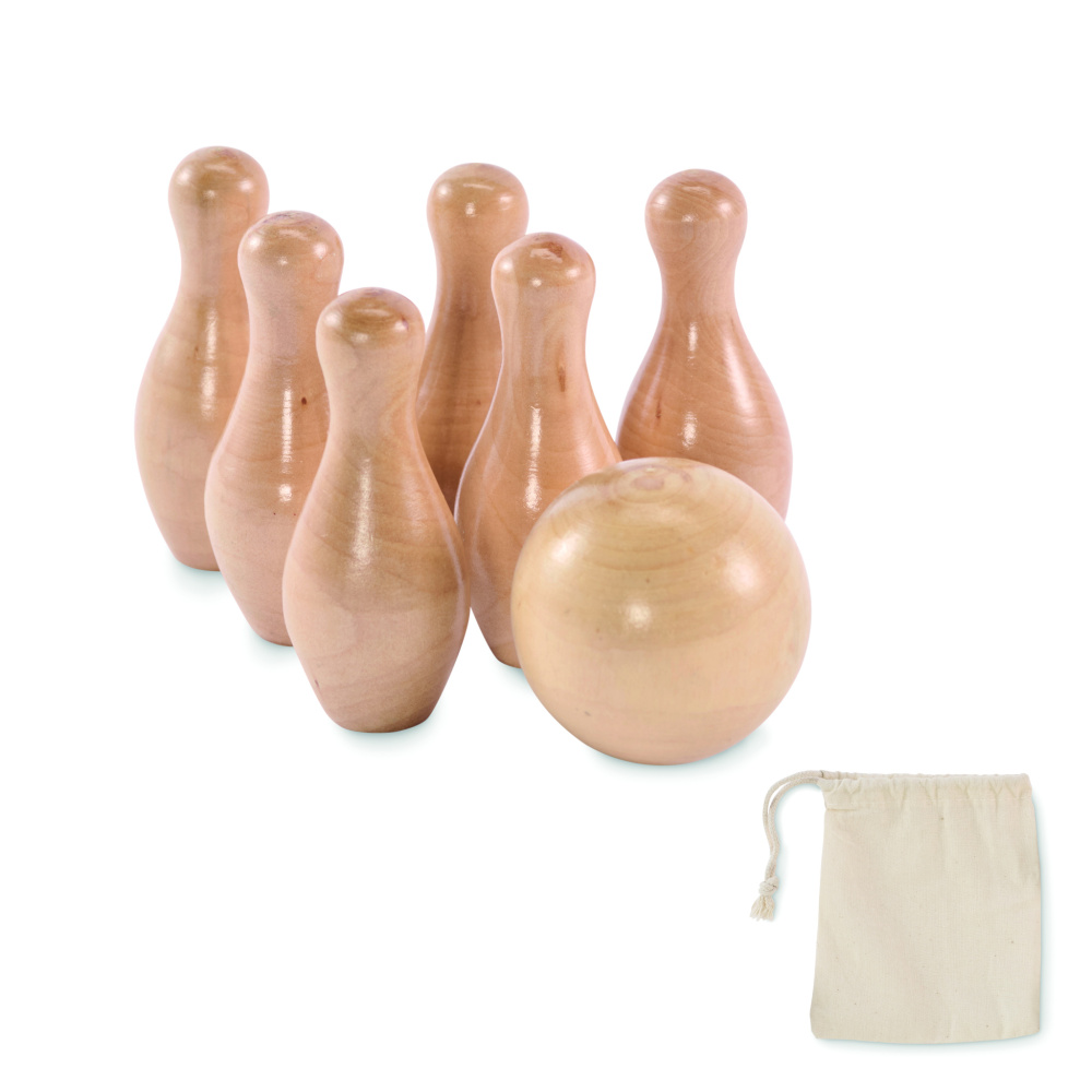 Logo trade promotional items picture of: Mini pine wood bowling set
