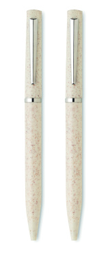 Logo trade advertising products image of: Wheat straw/ABS twist pen set