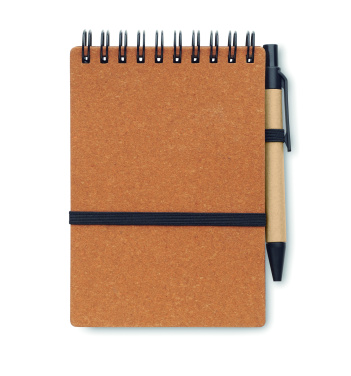 Logo trade promotional giveaways picture of: Recycled notebook with ball pen