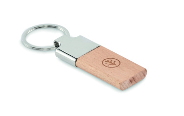 Logo trade advertising products picture of: Key ring with rubber wood
