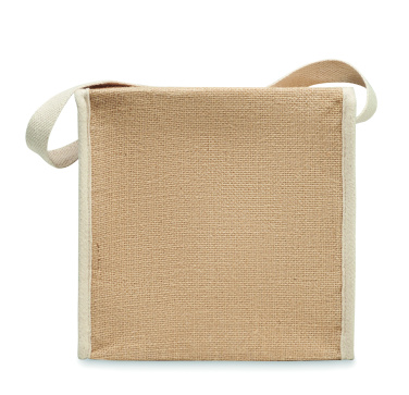 Logo trade promotional gift photo of: Jute and canvas cooler bag 3L