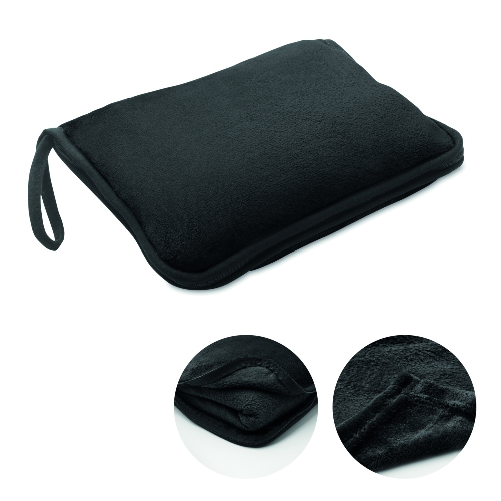 Logo trade business gift photo of: 2 in 1 travel blanket set
