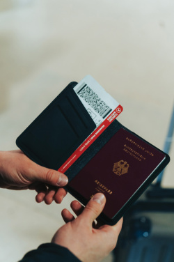 Logotrade advertising products photo of: Trackmate RCS rpolyester passport holder worldwide locating