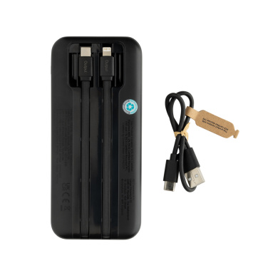 Logotrade promotional product image of: Turbopack RCS rplastic powerbank 10.000 integrated cables