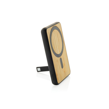 Logotrade promotional products photo of: Zen RCS rplastic 5000 mah 5W magnetic bamboo powerbank
