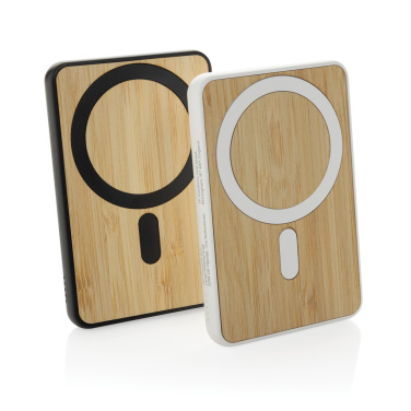 Logo trade advertising products picture of: Zen RCS rplastic 5000 mah 5W magnetic bamboo powerbank