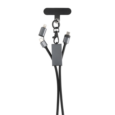 Logo trade advertising products image of: Terra RCS recycled PET phone cord with dual charge cable