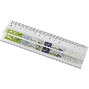 Logotrade promotional merchandise picture of: Sticky-Mate® recycled sticky notes with printed 15 cm ruler