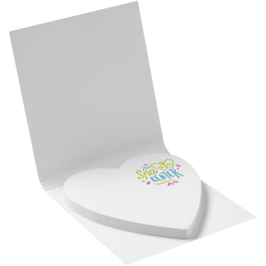 Logo trade promotional giveaway photo of: Sticky-Mate® soft cover heart-shaped sticky notes