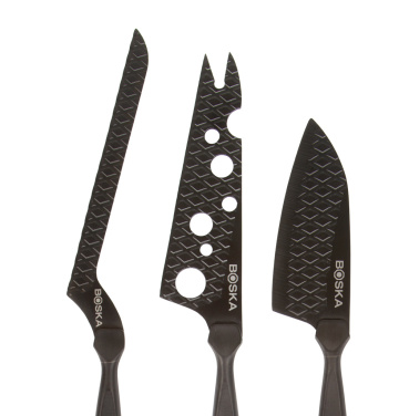 Logo trade advertising products picture of: BOSKA Cheese Knife Set Monaco+ Black