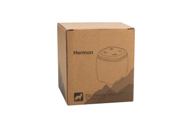 Logo trade promotional giveaways image of: Bluetooth speaker HERMON Schwarzwolf