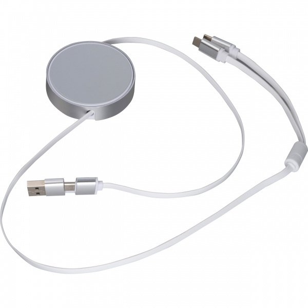 Logo trade promotional gifts image of: Charging cable made from recycled aluminum Ostend