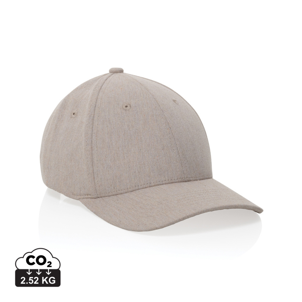 Logotrade business gift image of: Milo AWARE™ recycled heather 6 panel cap 200gr