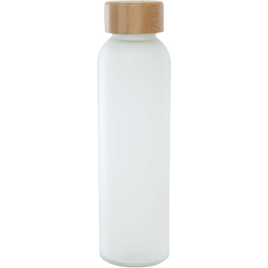 Logo trade promotional giveaways image of: Lume 500 ml matte soda lime glass bottle with bamboo lid