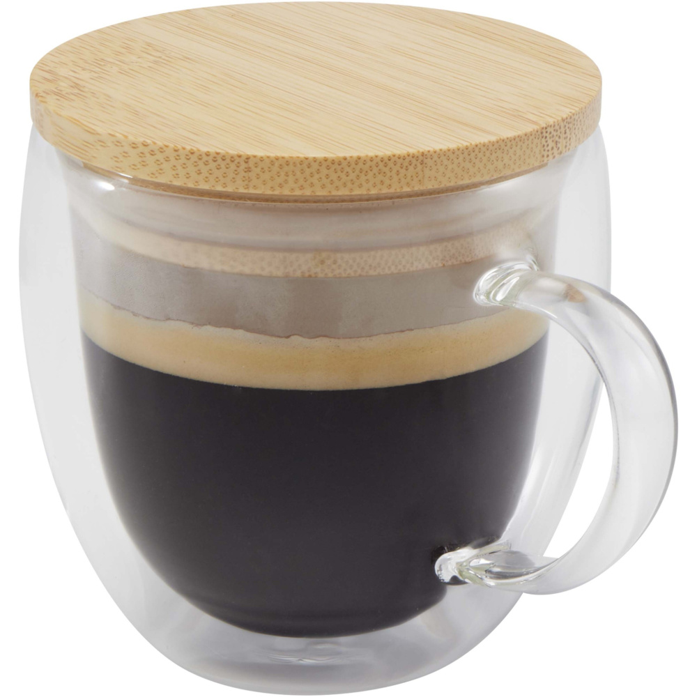 Logo trade promotional merchandise photo of: Lenora 250 ml glass cup with bamboo lid