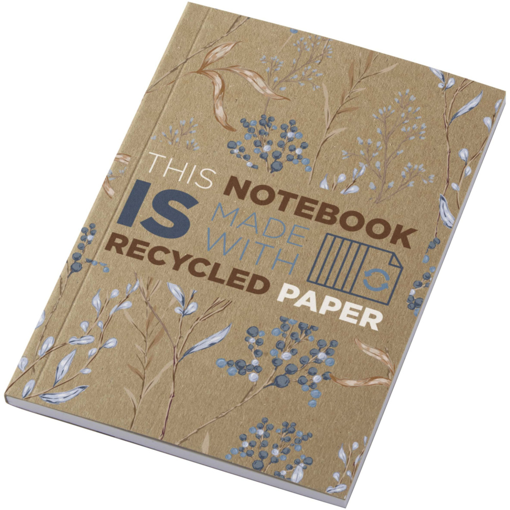 Logo trade promotional merchandise photo of: Novella Austen A6 recycled soft cover kraft notebook - 50 sheets