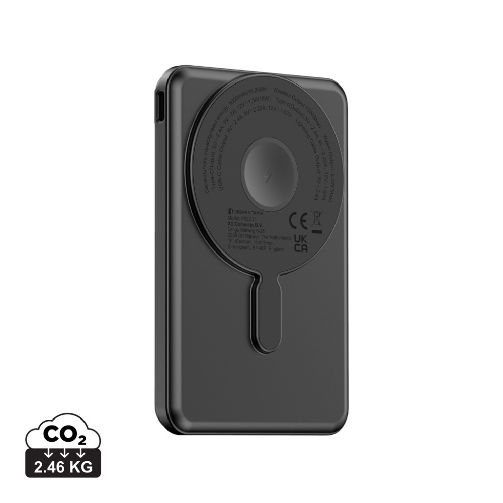 Logo trade advertising products image of: Urban Vitamin Redwood 5in1 5000mah 20W PD magnetic powerbank