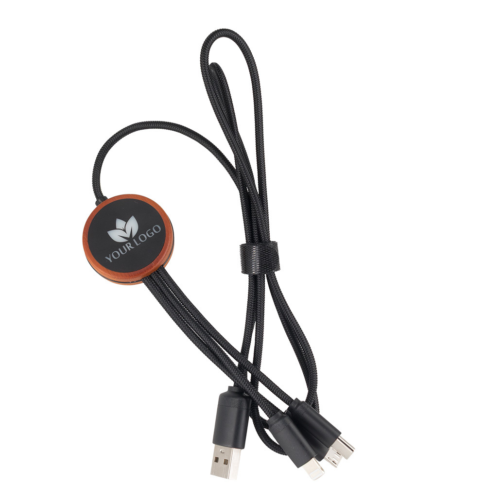 Logo trade promotional gift photo of: Cable 3in1 with illuminated logo - LH-ZM04