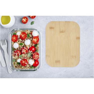 Logo trade promotional giveaways picture of: Roby glass lunch box with bamboo lid
