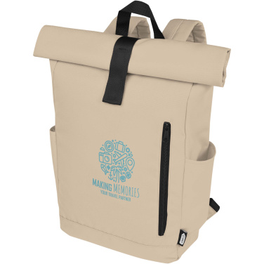 Logo trade promotional gifts image of: Byron 15.6" GRS RPET roll-top backpack 18L