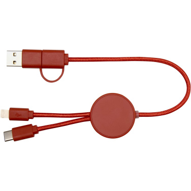 Logo trade promotional products picture of: Citala 5-in-1 recycled plastic 30 cm data sync and 27W fast charge cable