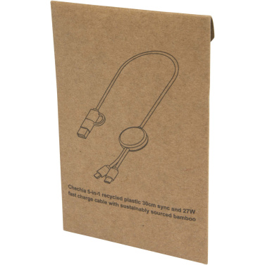 Logo trade corporate gift photo of: Citala 5-in-1 recycled plastic 30 cm data sync and 27W fast charge cable