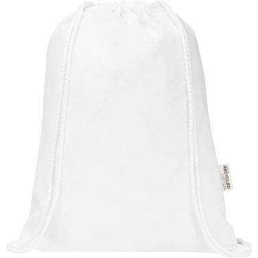 Logo trade promotional merchandise image of: Oregon Blend 140 g/m² GRS recycled drawstring bag 5L