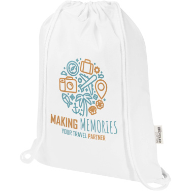 Logo trade promotional products picture of: Oregon Blend 140 g/m² GRS recycled drawstring bag 5L