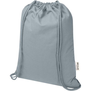 Logotrade promotional gift picture of: Oregon Blend 140 g/m² GRS recycled drawstring bag 5L