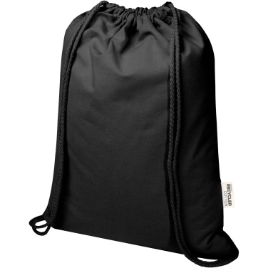 Logo trade business gifts image of: Oregon Blend 140 g/m² GRS recycled drawstring bag 5L