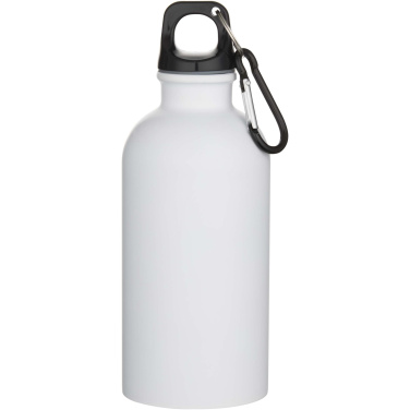 Logotrade corporate gift picture of: Oregon 400 ml matte RCS recycled single wall stainless steel water bottle with carabiner