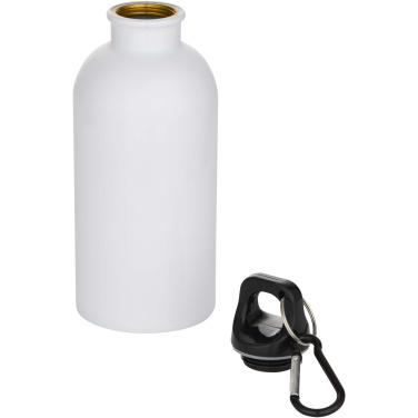 Logo trade promotional gifts image of: Oregon 400 ml sublimation RCS recycled single wall stainless steel water bottle with carabiner